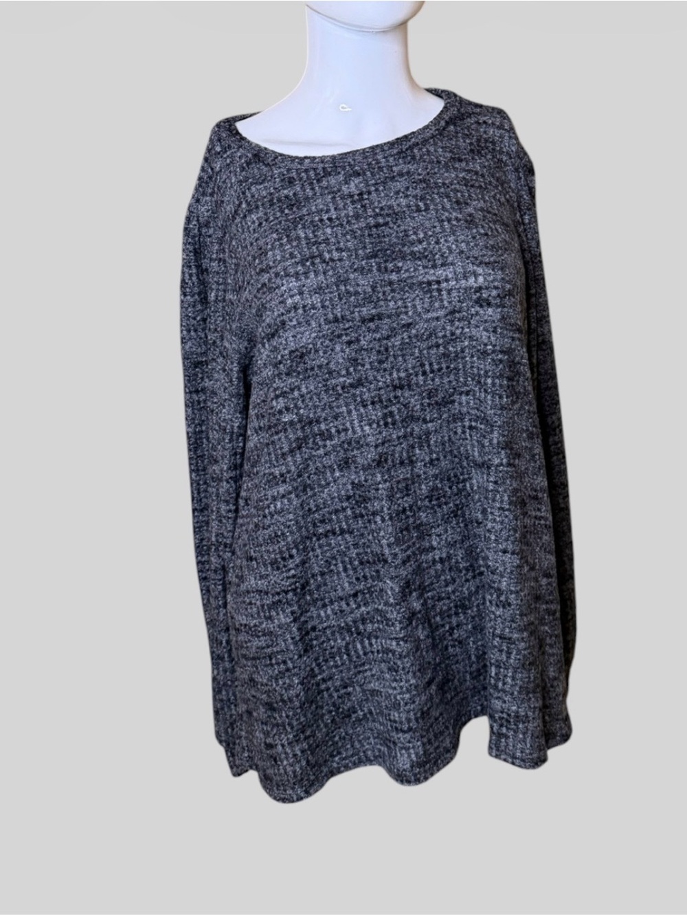 Relaxed Heather Charcoal Pullover Sweatshirt